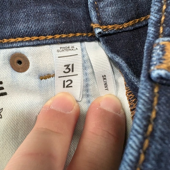 Loft skinny dark wash jeans, used, size 12, 31” inseam - Picture 6 of 6